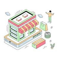 Perfect design illustration of mobile store vector