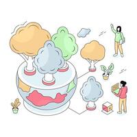 Modern design illustration of urbanization vector