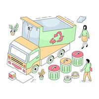 Unique design illustration of waste recycling vector