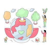 A unique design illustration of global ecology vector