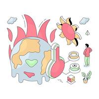 An illustration design of global warming vector