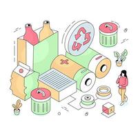 Perfect design illustration of waste sorting vector
