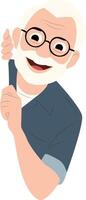 An old man with glasses and a beard vector