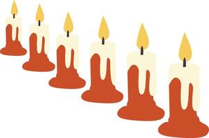 Lit Candles Diagonally Melted Design vector