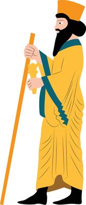 Ancient Persian costume history hand drawn