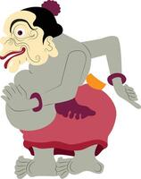 modification of wayang purwa, Bagong funny character hand drawn vector