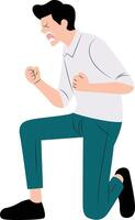 The boy screamed loudly because of depression vector