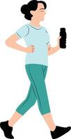 middle aged woman jogging, International Day of Older Persons vector