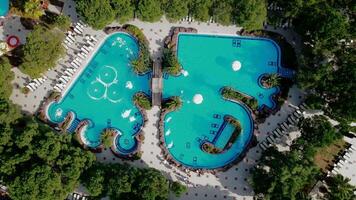Aerial View of Water Park with Pools and Water Slides video