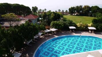 Mediterranean Resort Pool with Geometric Design and Sea View video