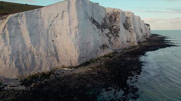 White Cliffs of Dover with English Channel and Pebbled Beach video