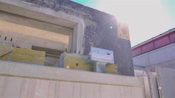 Partially Built Concrete Structure at Construction Site with Lens Flares video