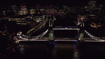 Nighttime View of Illuminated Tower Bridge in London video