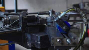 Close Up of Metal Bending Machine in Workshop Setting video