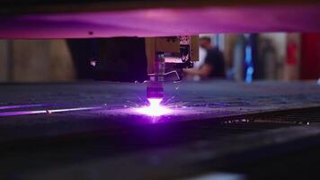 Close Up of Plasma Cutting Machine with Sparks in Workshop video