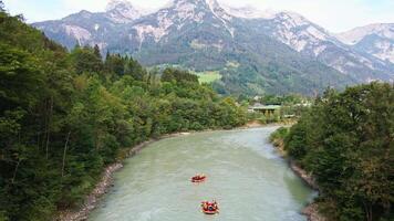 River Rafting Adventure in Forested Austrian Valley with Alps video