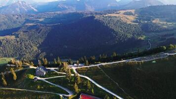 Aerial View of Austrian Alps with Mountain Ranges and Valleys video