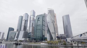 A stunning and modern cityscape featuring innovative architecture along with grand skyscrapers. Action video
