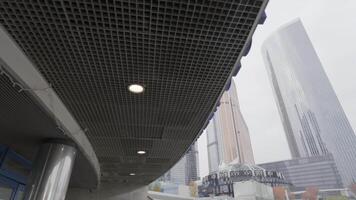 Exploring Modern Urban Architecture Beneath a Beautiful Canopy of Natural Elements. Action video