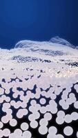 The blends CGI with art, featuring dots, bubbles, and snow. Movement video