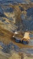 An Aerial View Capturing Heavy Mining Equipment Actively Engaged in Various Operations. Stock Clip video