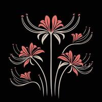 A flower design on a black background vector