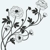 An illustration of a branch with flowers vector