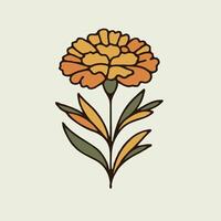 A flower with leaves and petals in a simple style vector