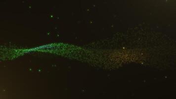 Green and Yellow Glowing Particle Stream Animation video