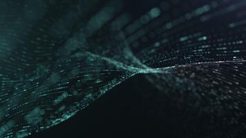 Digital Wave with Shimmering Blue Particles on Dark Background video