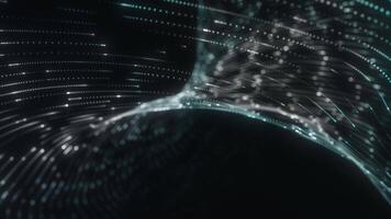 Abstract Digital Wave with Particles Flow video