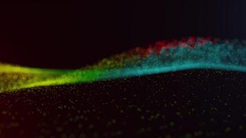 Colorful Gradient Particle Wave on Dark Background video