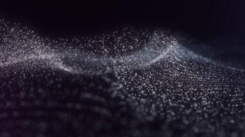 Minimalistic White Particle Wave on a Dark Background video