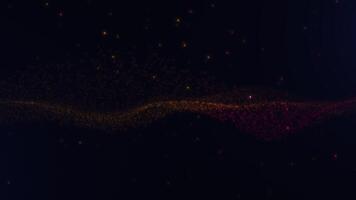 Glowing Wave Particles on Dark Background video