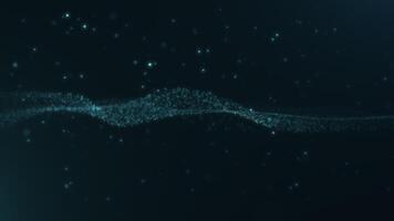 Blue Glowing Particle Wave on Dark Background video
