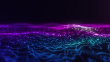 Dynamic Blue and Purple Particle Wave Animation video