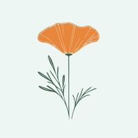 An orange flower with leaves on it vector