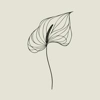 An abstract drawing of a plant with a stem vector