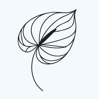 A black and white drawing of a leaf vector