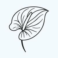 A black and white drawing of a plant with leaves vector
