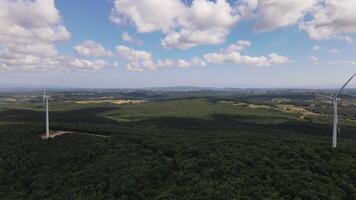 Wind Turbine Rotating Aerial View video