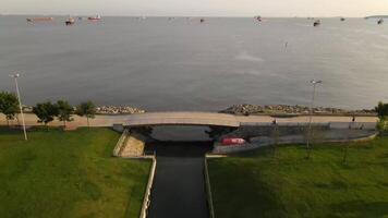 Coastal Walking Aerial View video