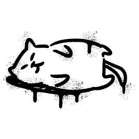 Spray Painted Graffiti Cat icon Word Sprayed isolated with a white background. graffiti Kitty sign with over spray in black over white. vector