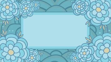 Blue flowers frame with a blank space for text vector