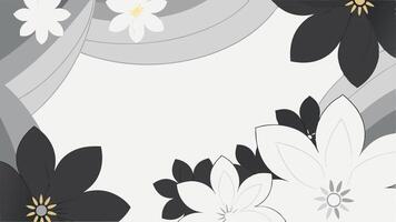A black and white floral background with space for text vector