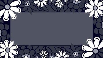 A black and white floral frame with space for text vector