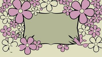A frame with flowers and a blank space for text vector