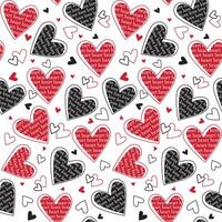 Seamless Valentine Heart Pattern On White Background For Gift Wrap And Fabric Print vector