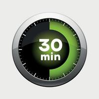 30 minutes timer icon isolated on white background vector