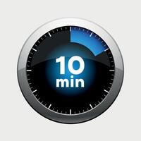 10 minutes timer icon isolated on white background vector